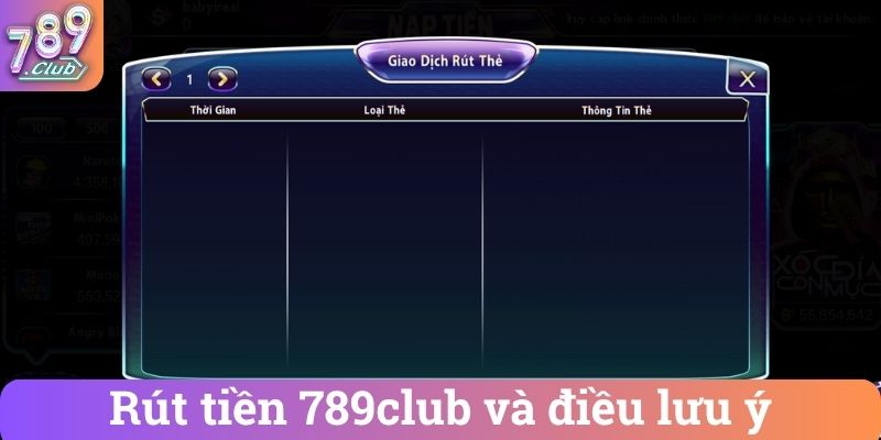 Rut tien 789club va dieu luu y Rút tiền 789club và điều lưu ý